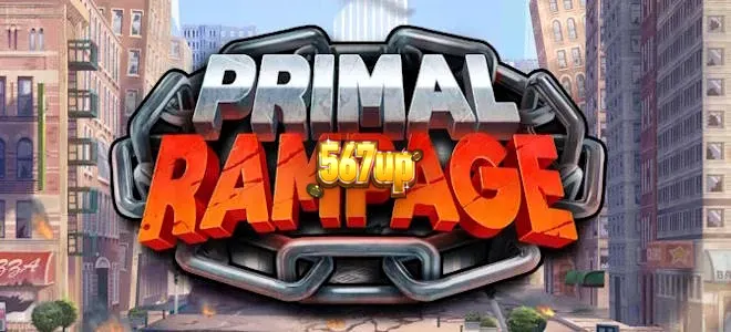 Captura de tela do slot Primal Rampage da Play'n GO, mostrando um macaco guardião gigante na selva com rolos de jogo.